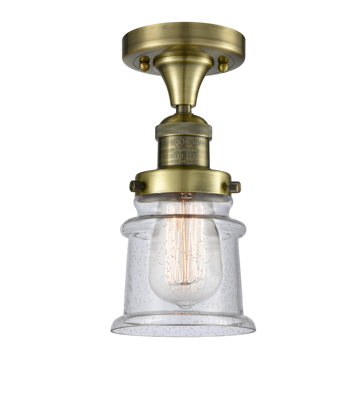 Canton 6-Inch 1-Light Semi-Flush Mount 11.5-Inch High 5.25-Inch Shade