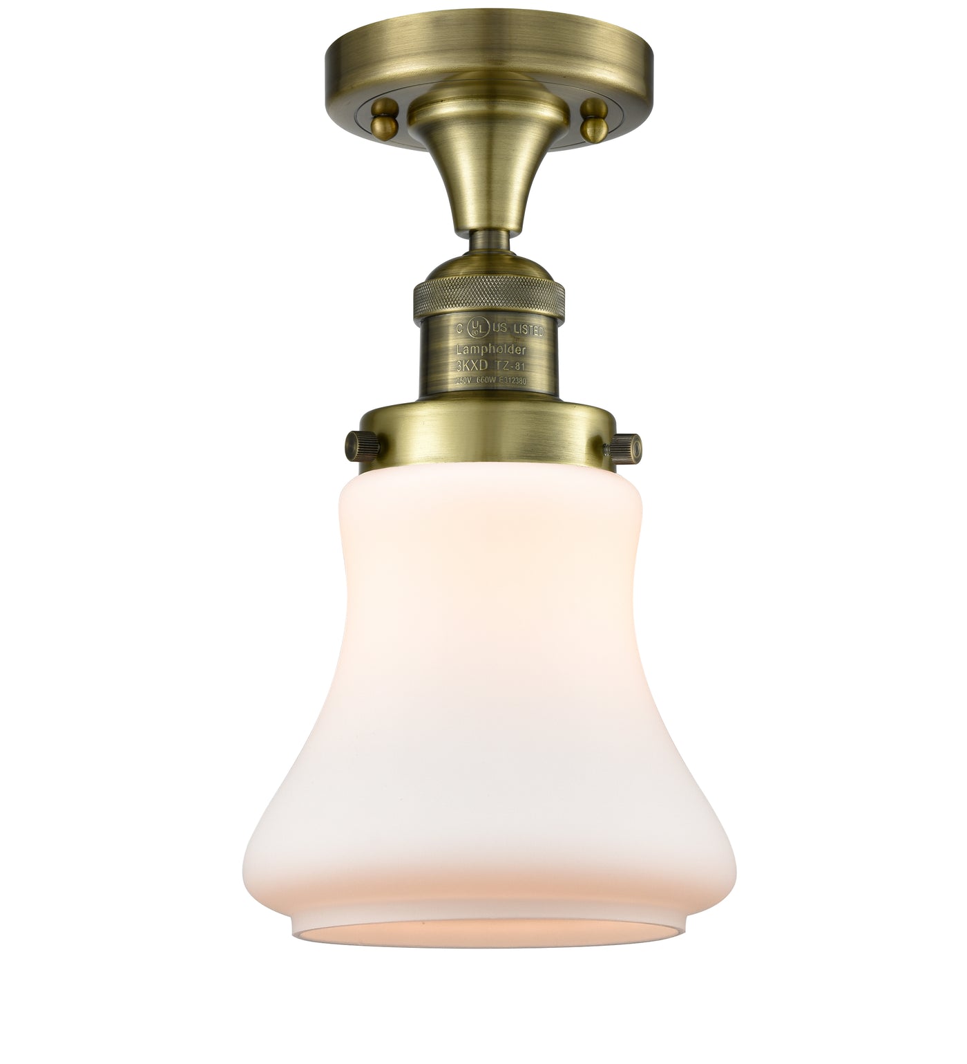 Franklin Semi-Flush Mount Cast Brass Nickel