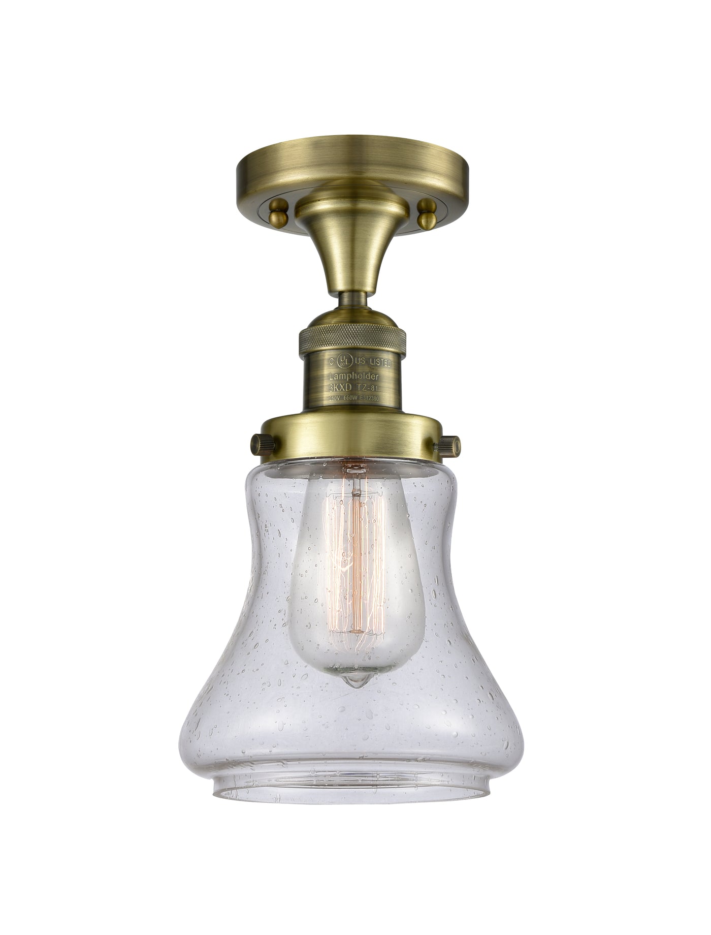 Franklin Semi-Flush Mount Cast Brass Nickel