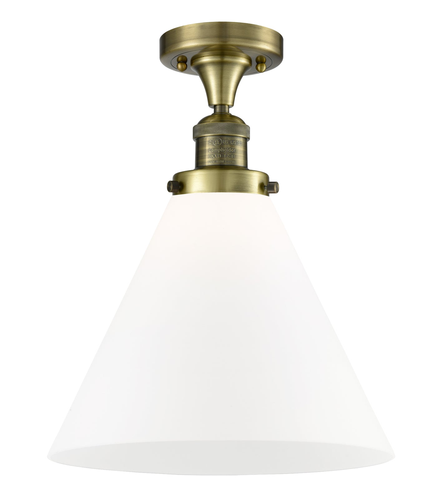 Franklin Semi-Flush Mount 12 Inch Brass