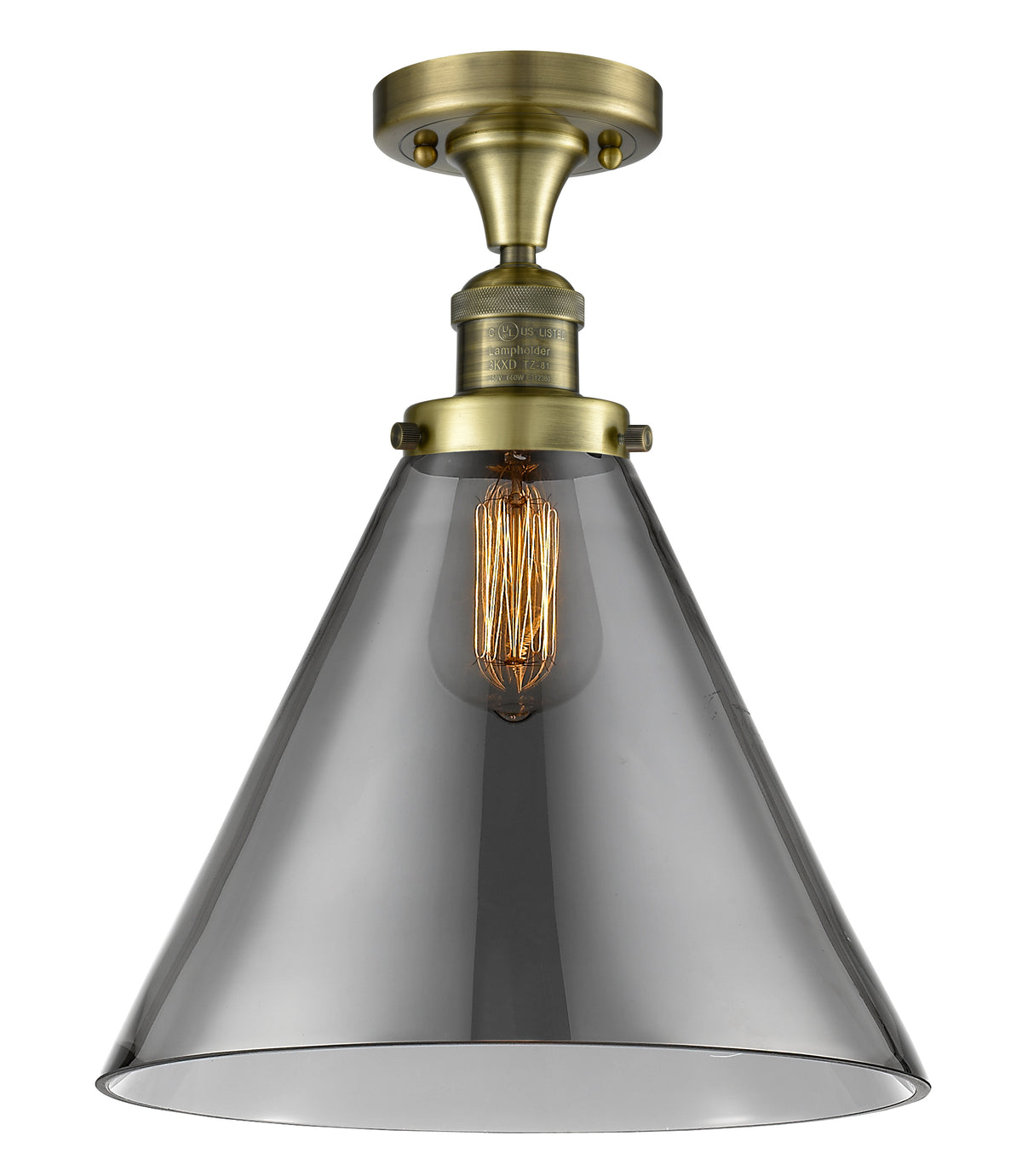 Cone 12-Inch 1-Light Semi-Flush Mount 16-Inch High