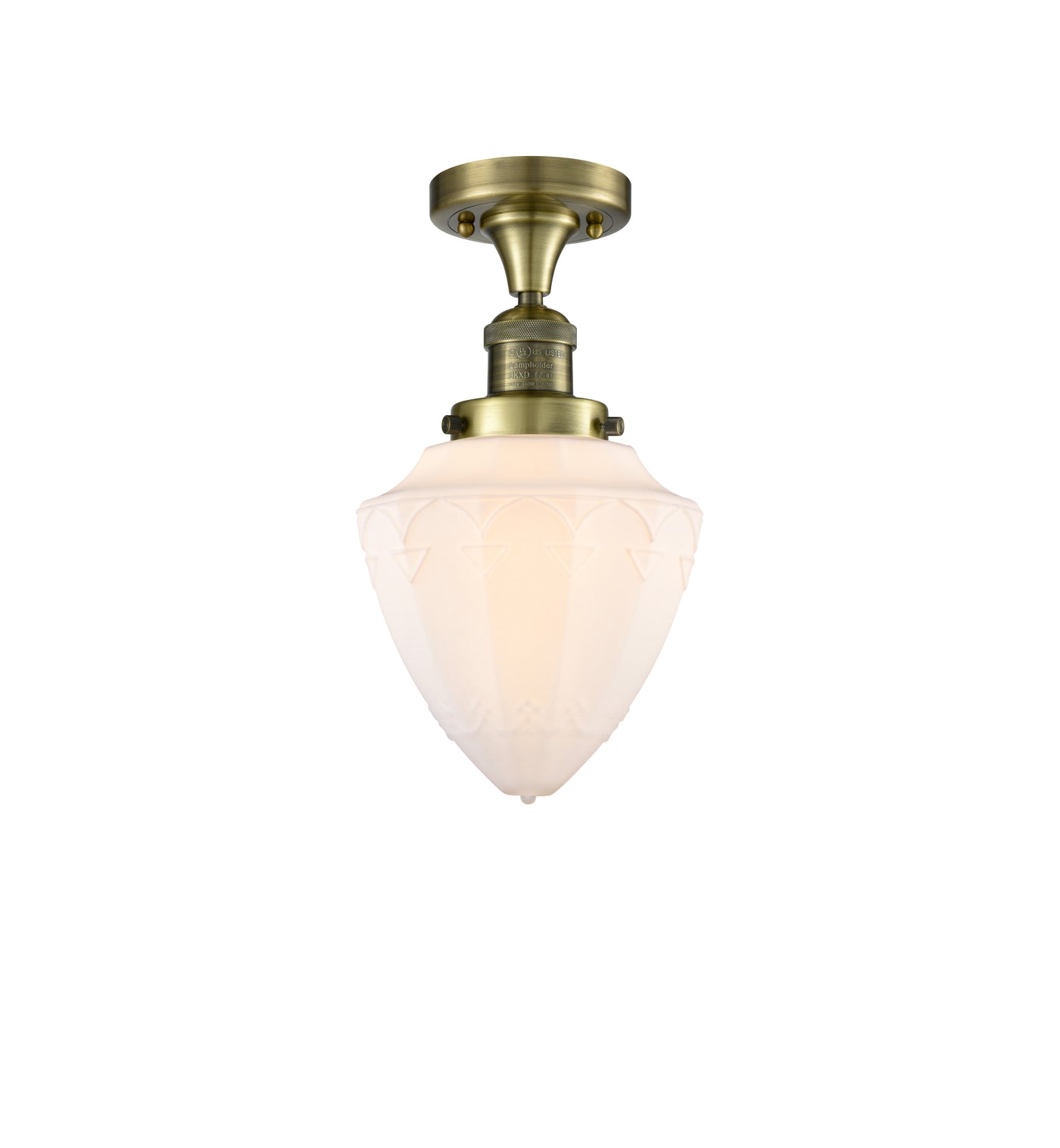 Franklin Semi-Flush Mount Steel Glass 12"