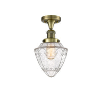Franklin Semi-Flush Mount Steel Glass 12"