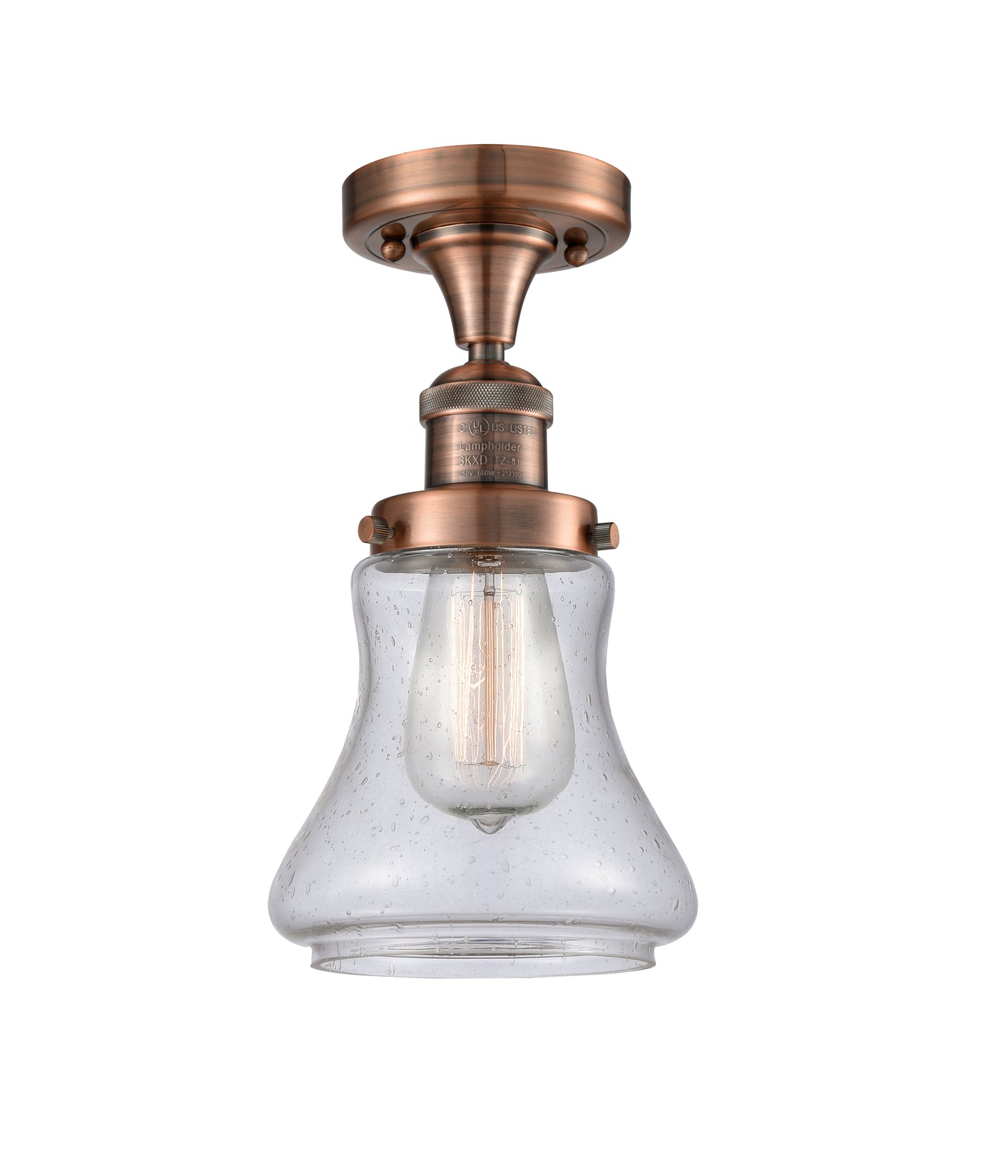 Franklin Semi-Flush Mount Cast Brass Nickel
