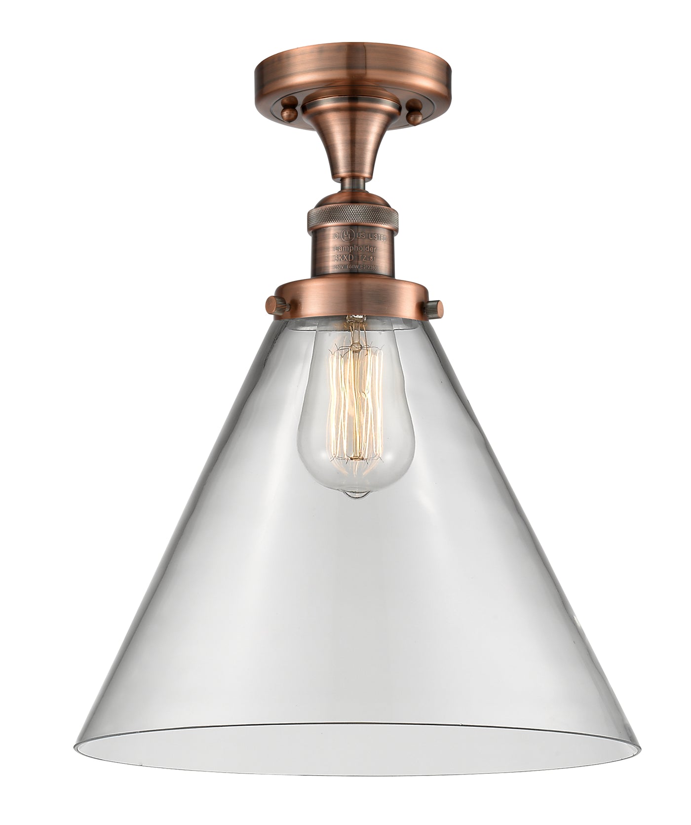 Franklin Semi-Flush Mount 12 Inch Brass