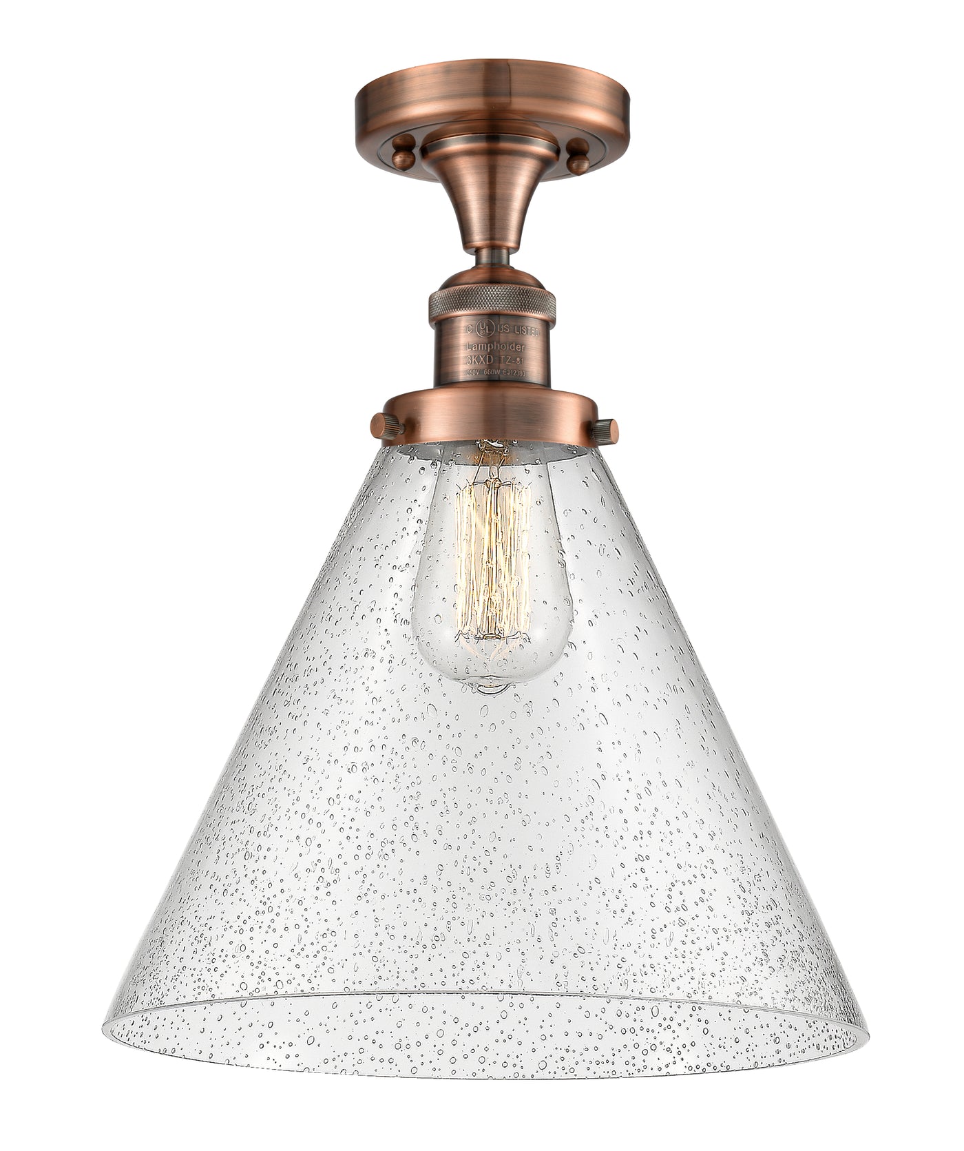 Franklin Semi-Flush Mount 12 Inch Brass