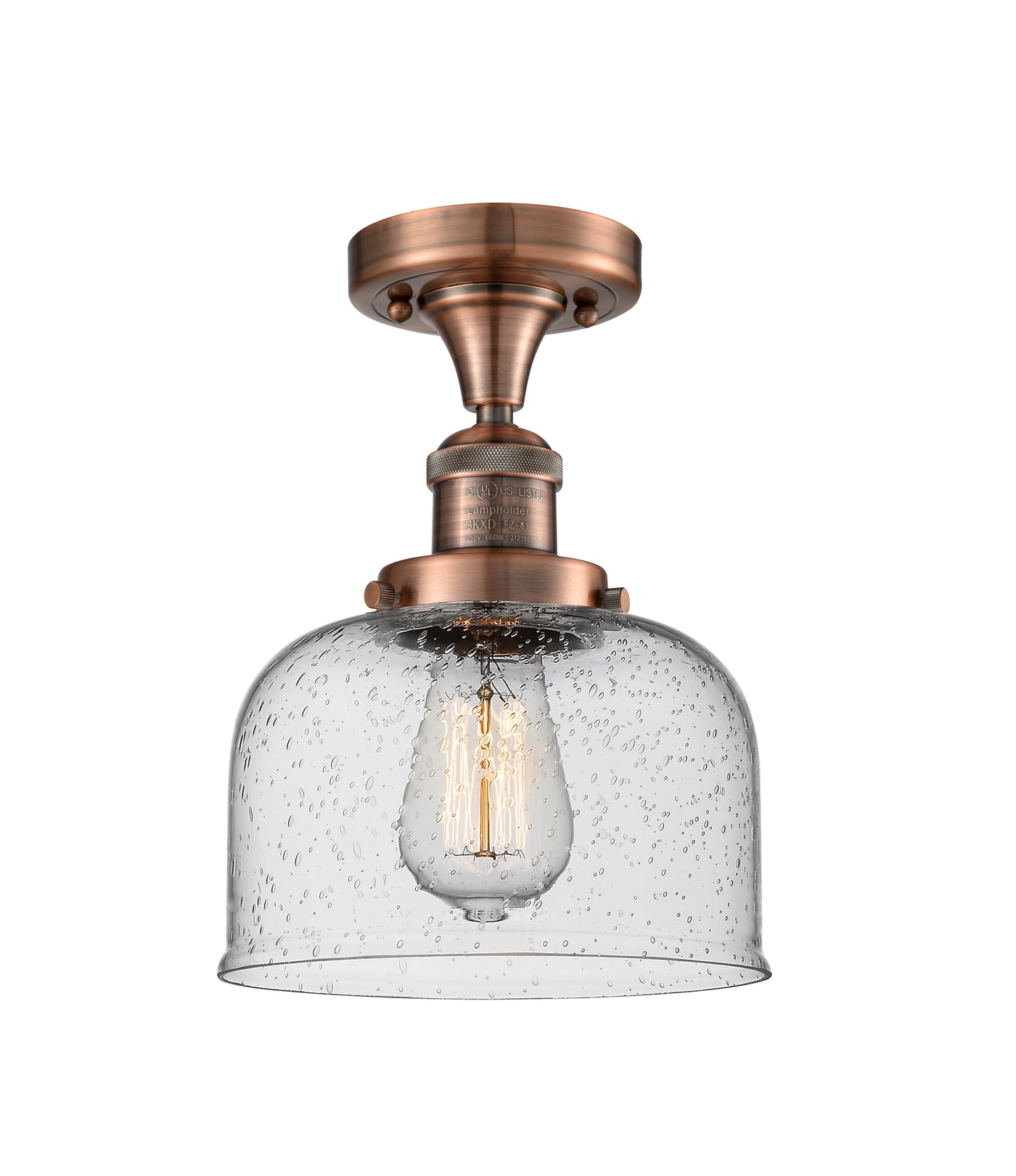 Franklin Semi-Flush Mount Brushed Nickel Brass