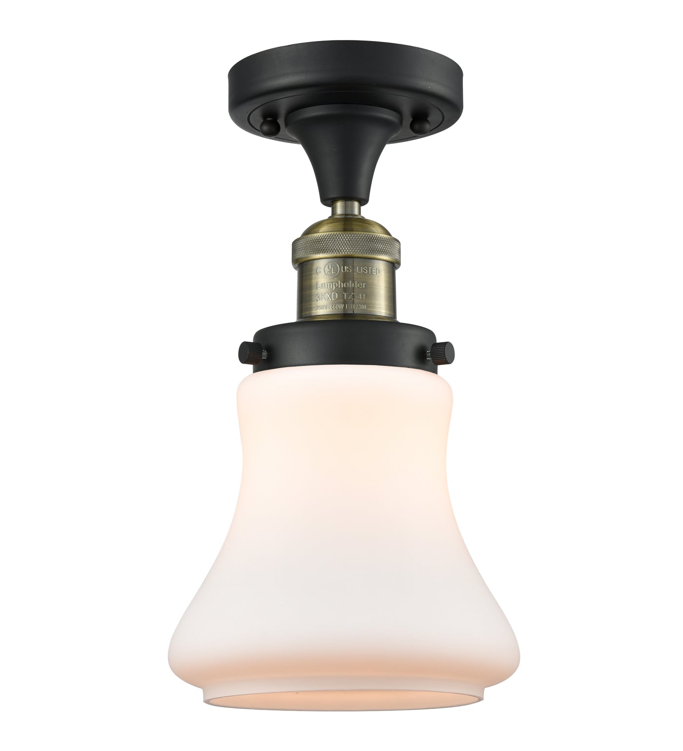 Franklin Semi-Flush Mount Cast Brass Nickel