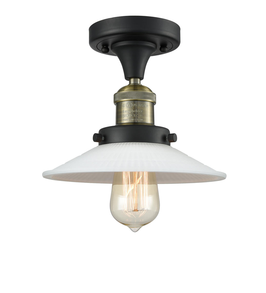 Franklin Semi-Flush Mount Brushed Nickel Glass