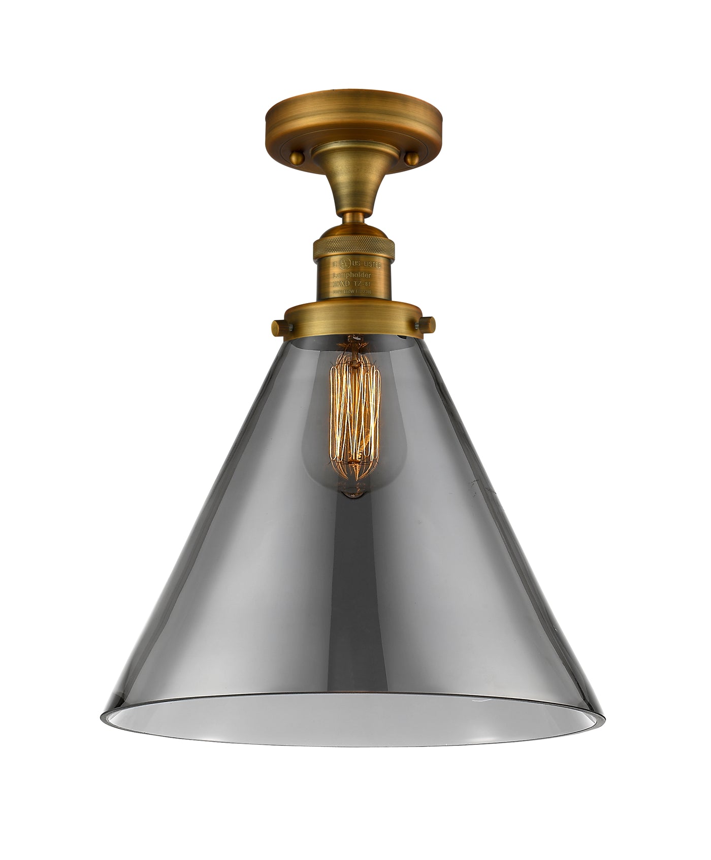 Franklin Semi-Flush Mount 12 Inch Brass