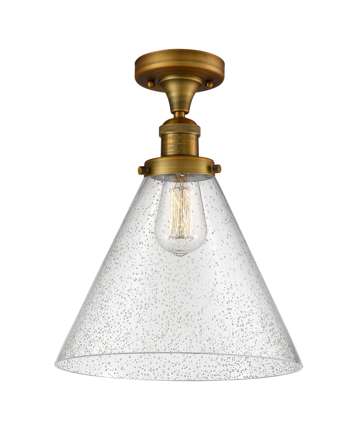 Franklin Semi-Flush Mount 12 Inch Brass