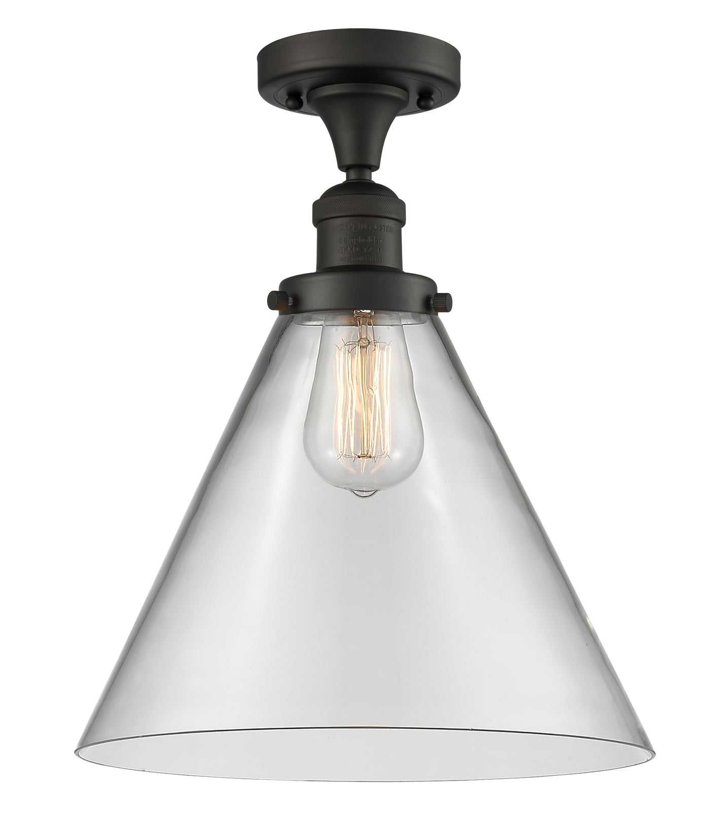 Franklin Semi-Flush Mount 12 Inch Brass