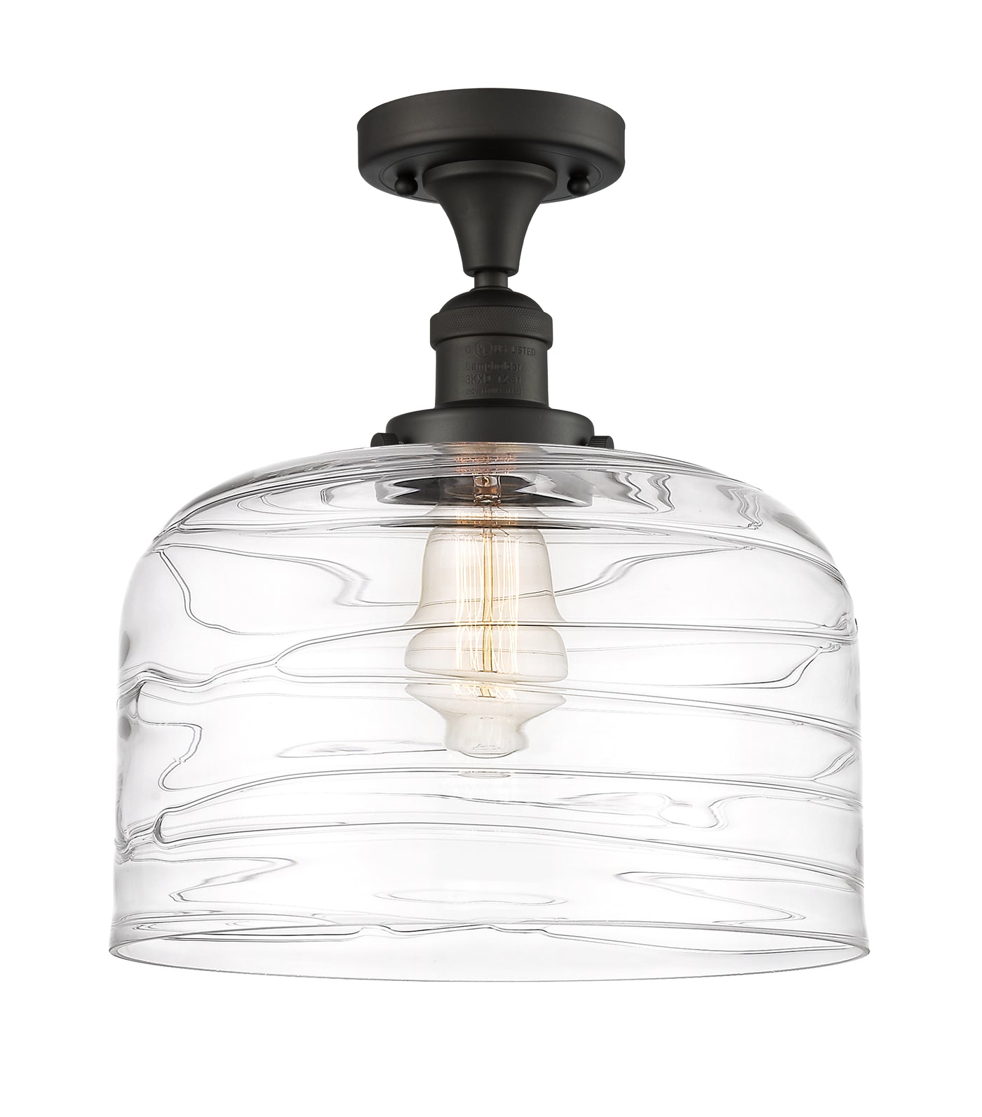 Franklin Semi-Flush Mount Satin Nickel Steel