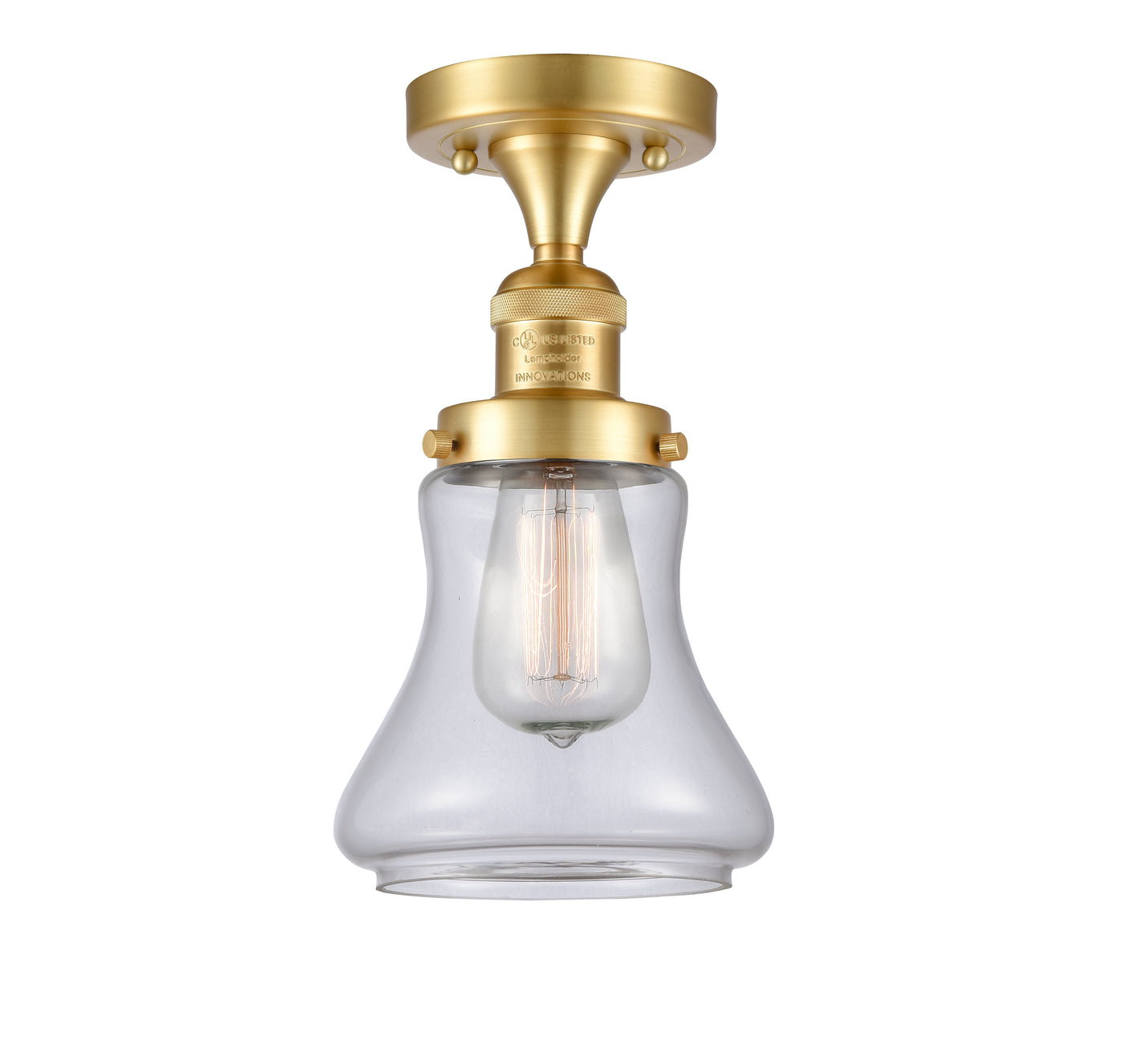 Franklin Semi-Flush Mount Cast Brass Nickel