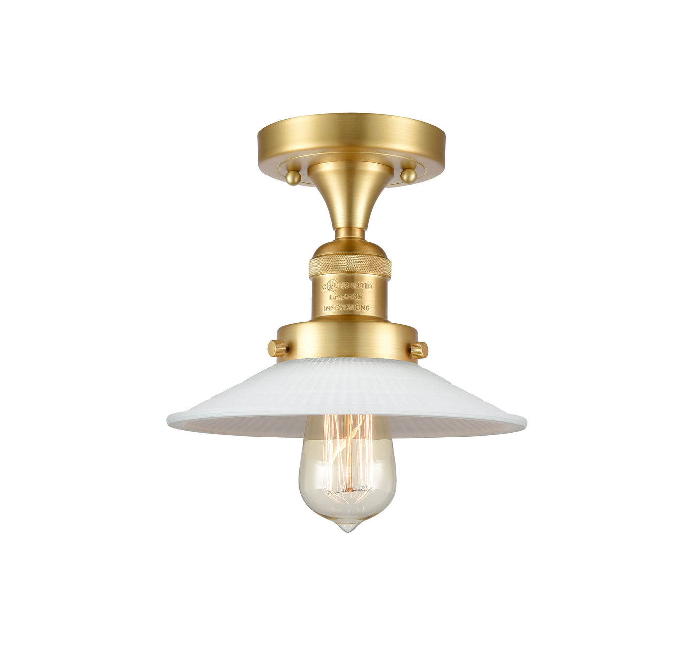 Franklin Semi-Flush Mount Brushed Nickel Glass