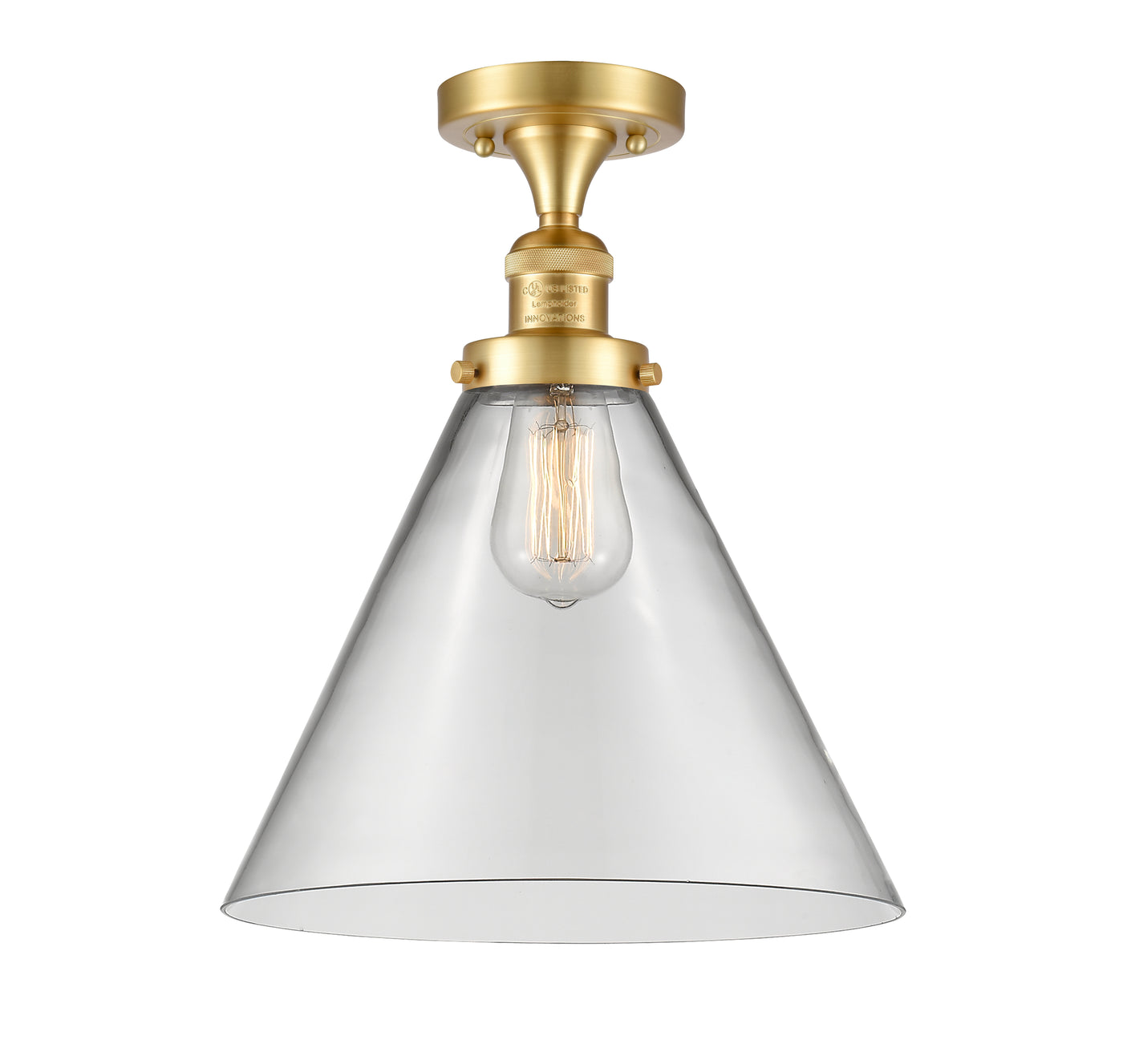 Franklin Semi-Flush Mount 12 Inch Brass