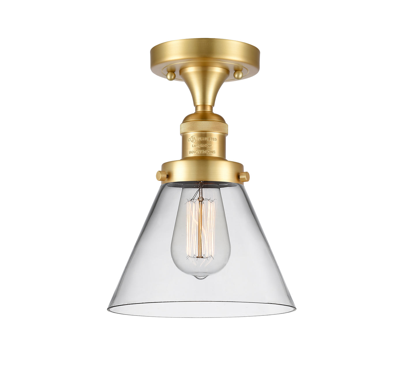 Franklin Semi-Flush Mount Cast Brass
