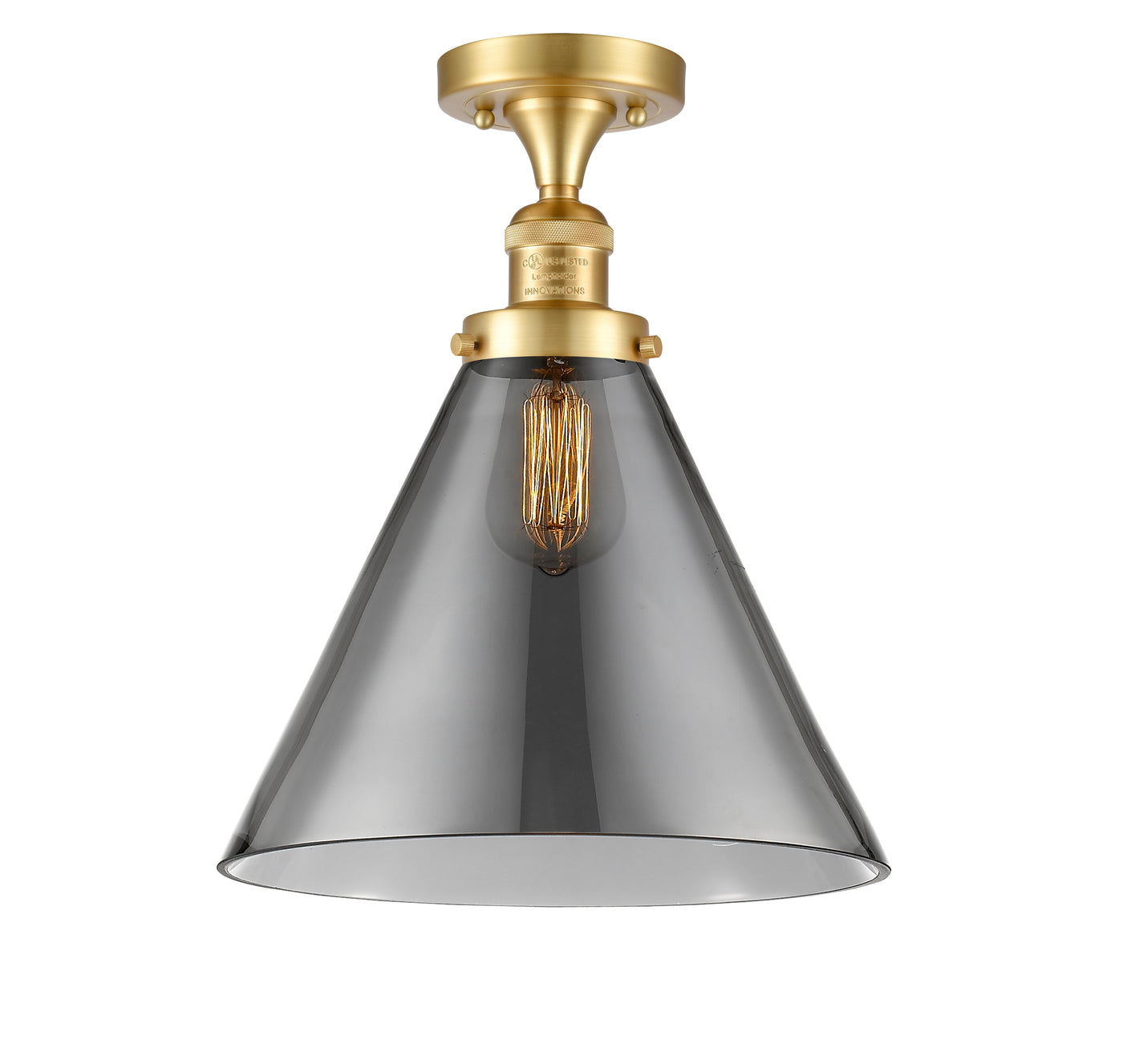 Franklin Semi-Flush Mount 12 Inch Brass