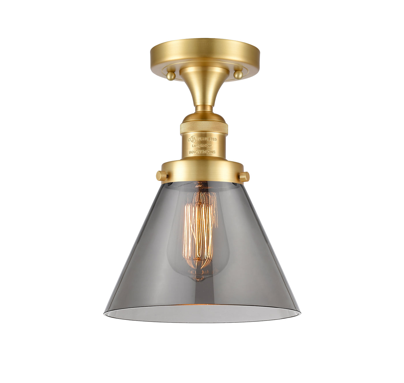 Franklin Semi-Flush Mount Cast Brass