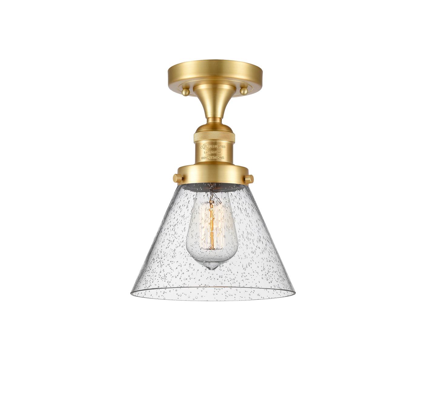 Franklin Semi-Flush Mount Cast Brass