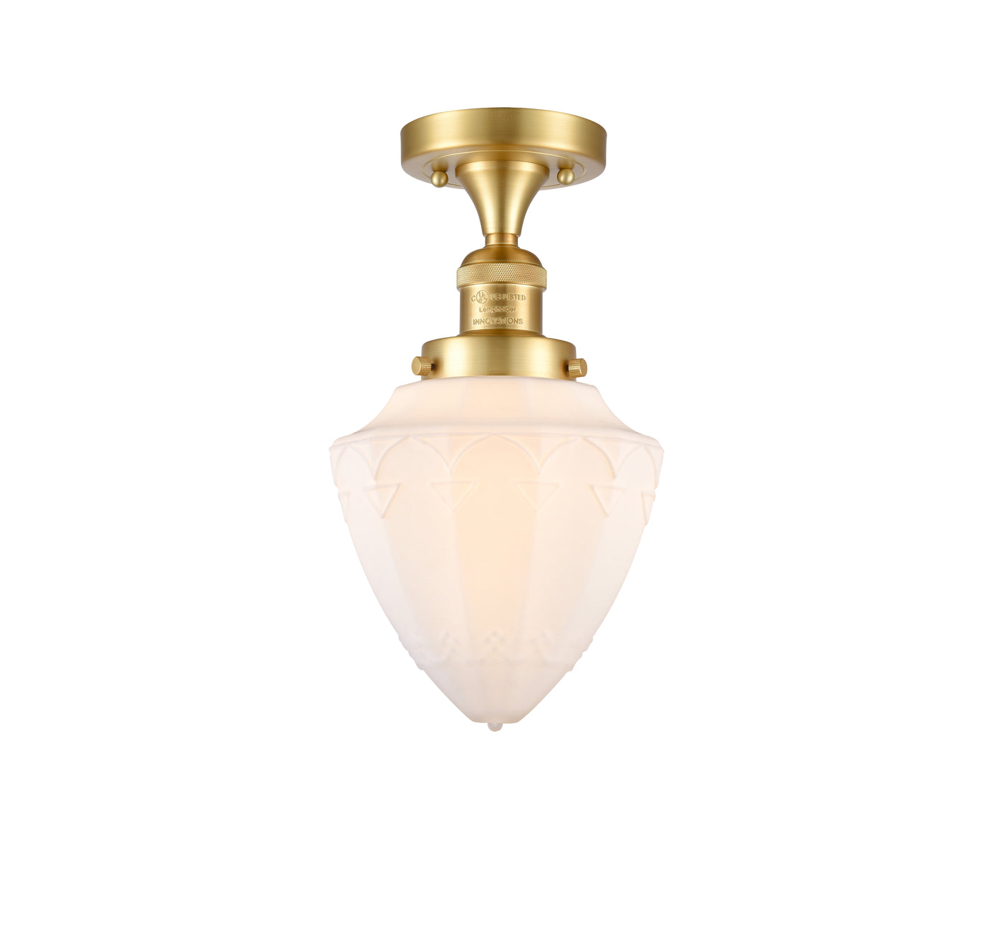 Franklin Semi-Flush Mount Steel Glass 12"