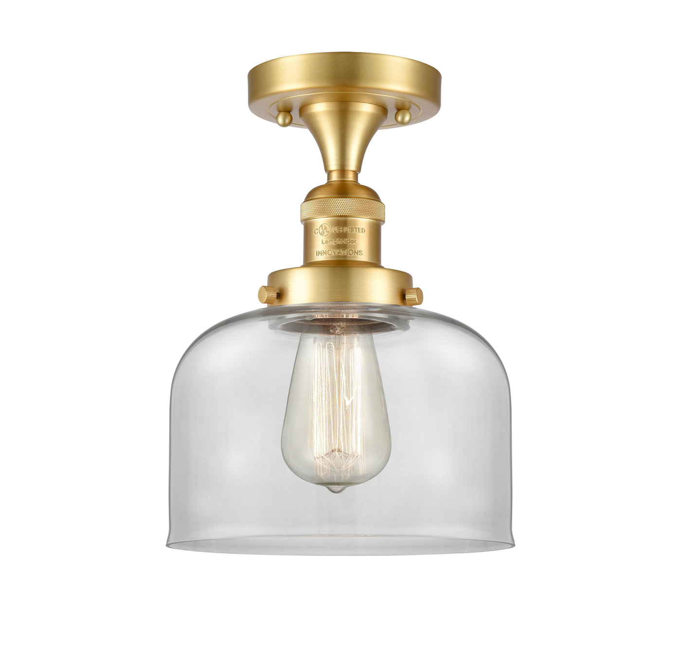 Franklin Semi-Flush Mount Brushed Nickel Brass