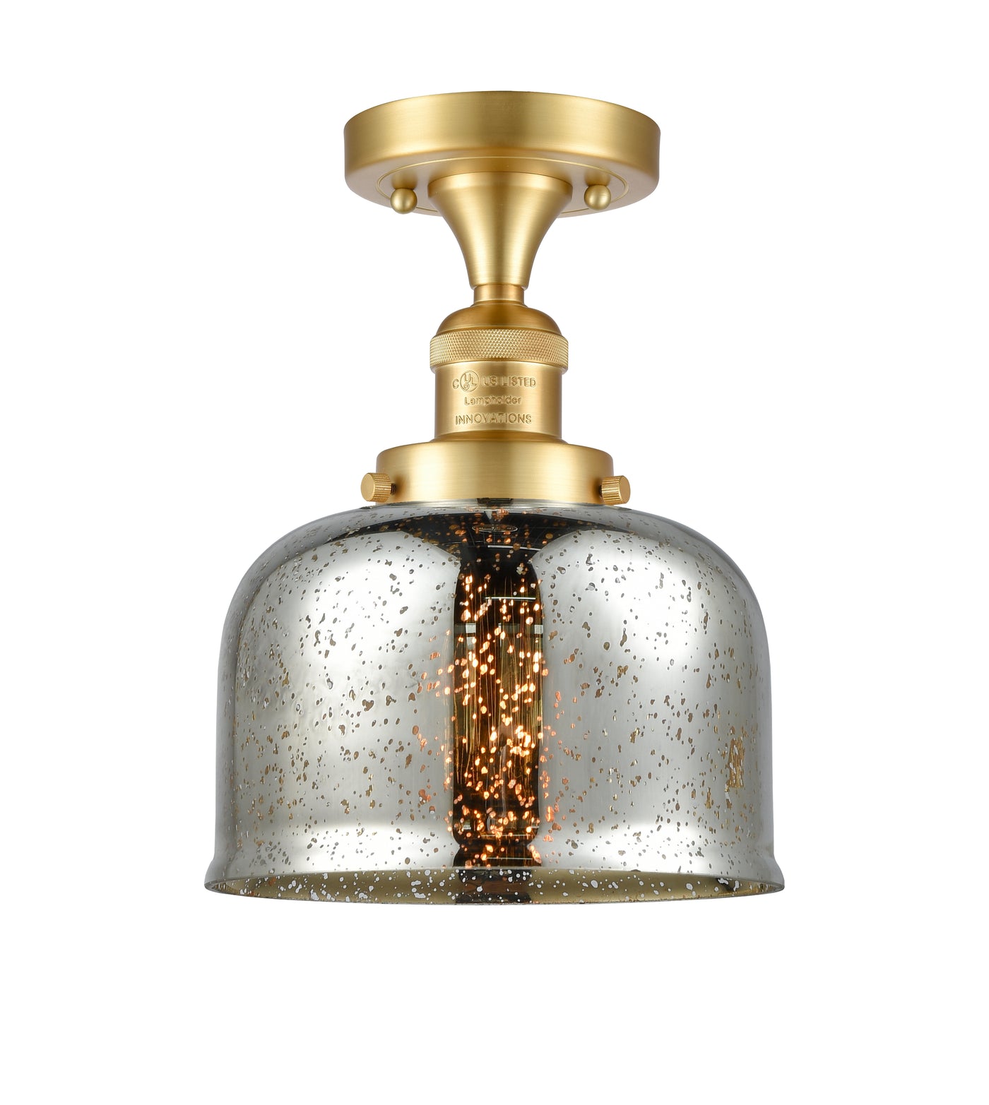 Franklin Semi-Flush Mount Brushed Nickel Brass