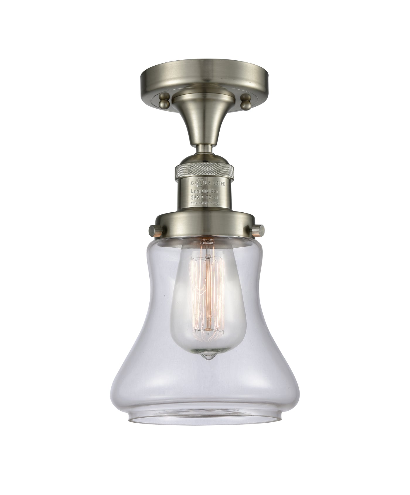 Franklin Semi-Flush Mount Cast Brass Nickel