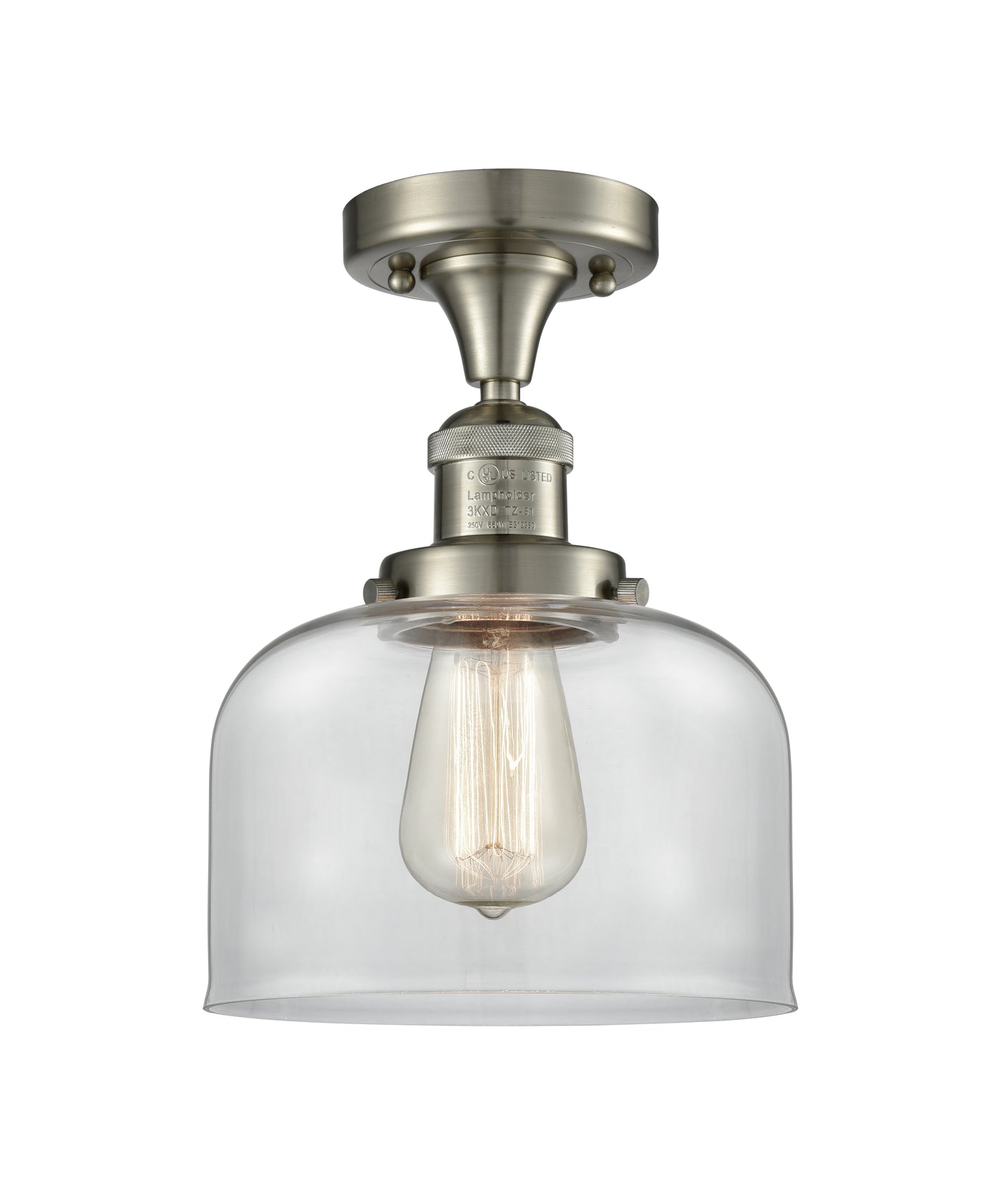 Franklin Semi-Flush Mount Brushed Nickel Brass