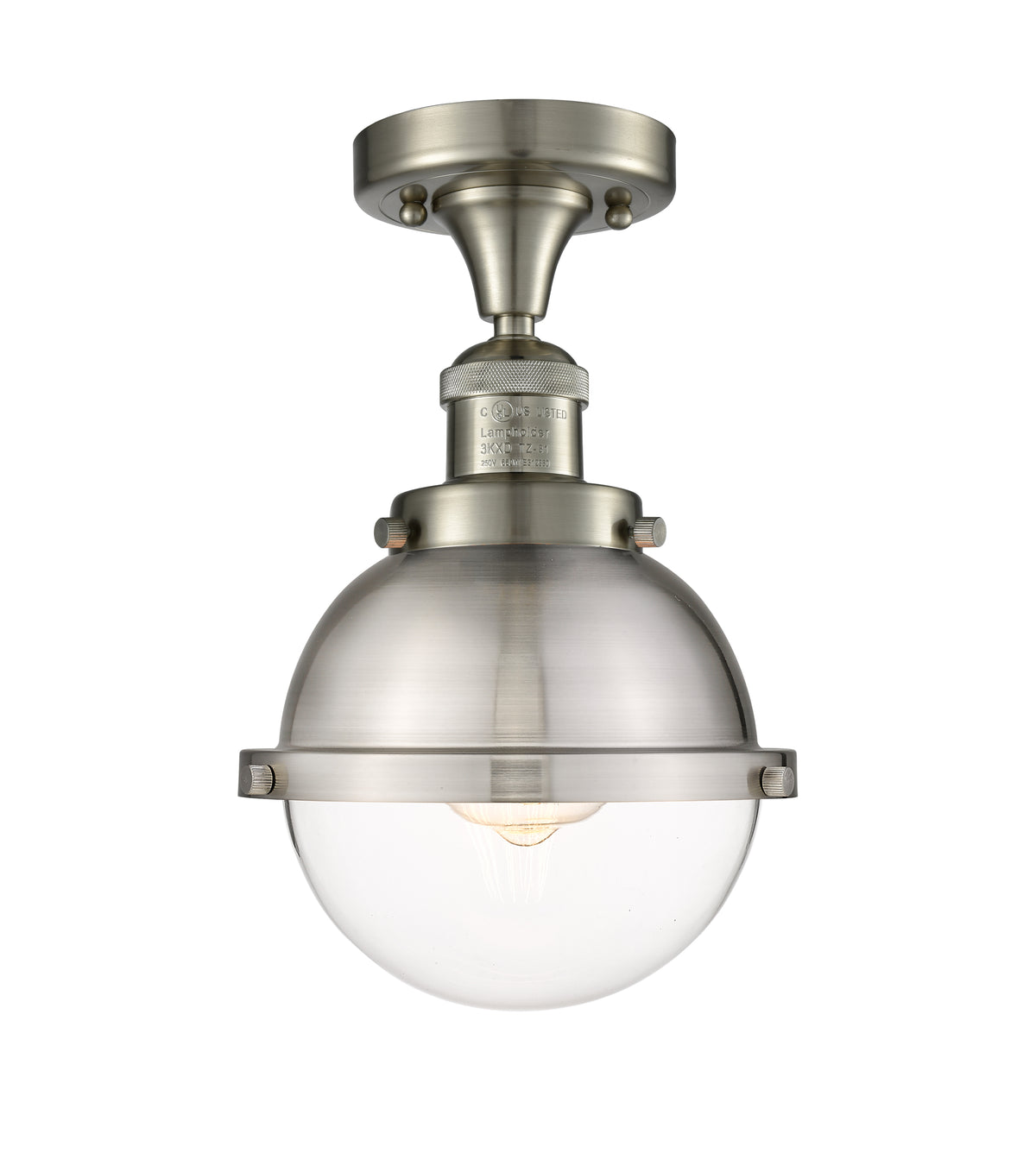 Hampden 7-Inch 1-Light Semi-Flush Mount with LED Bulb 11-Inch High