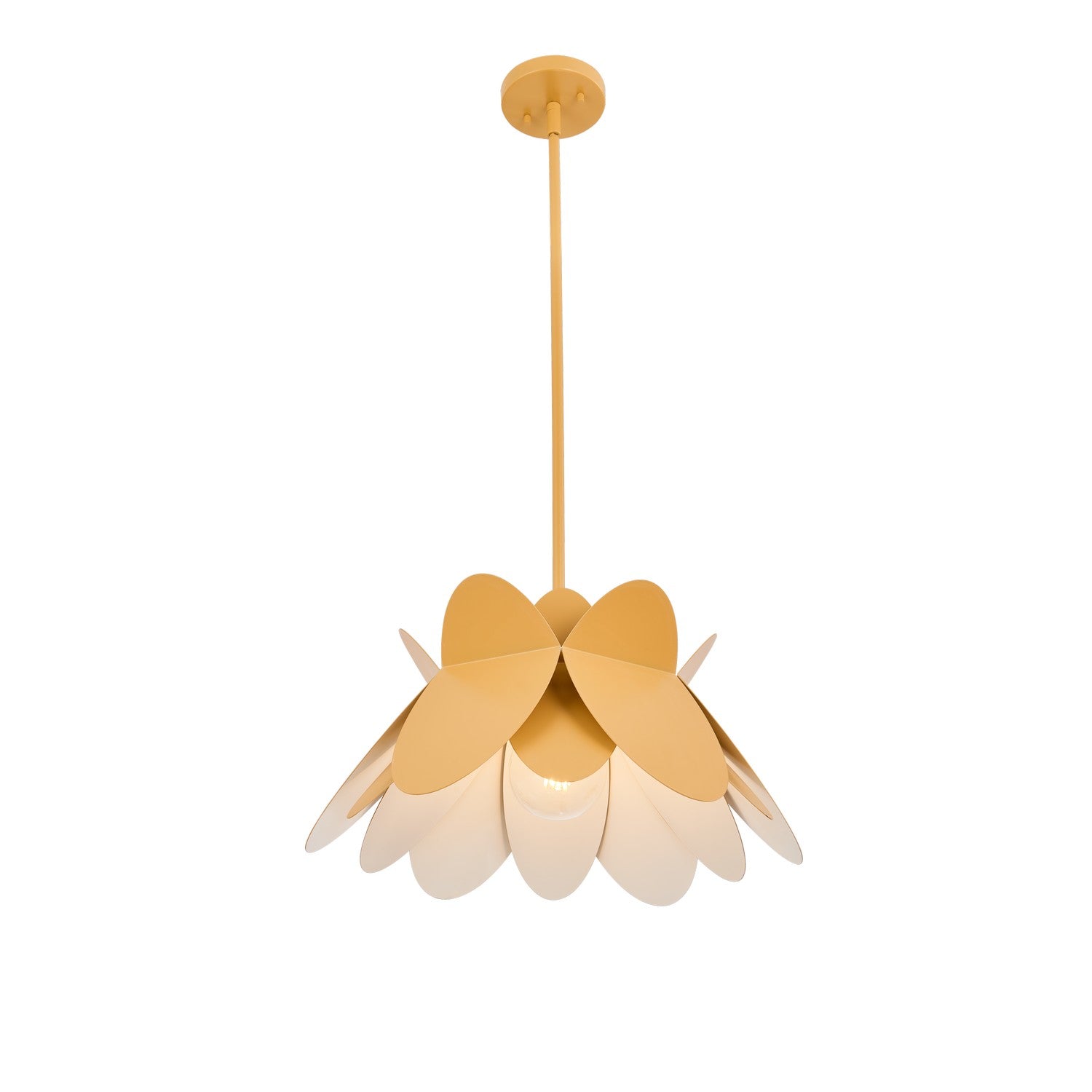 17'' Flor 1 Light White and Yellow Pendant