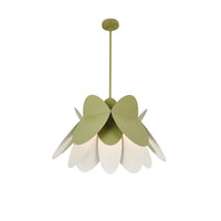 21'' Flor 1 Light White and Green Pendant