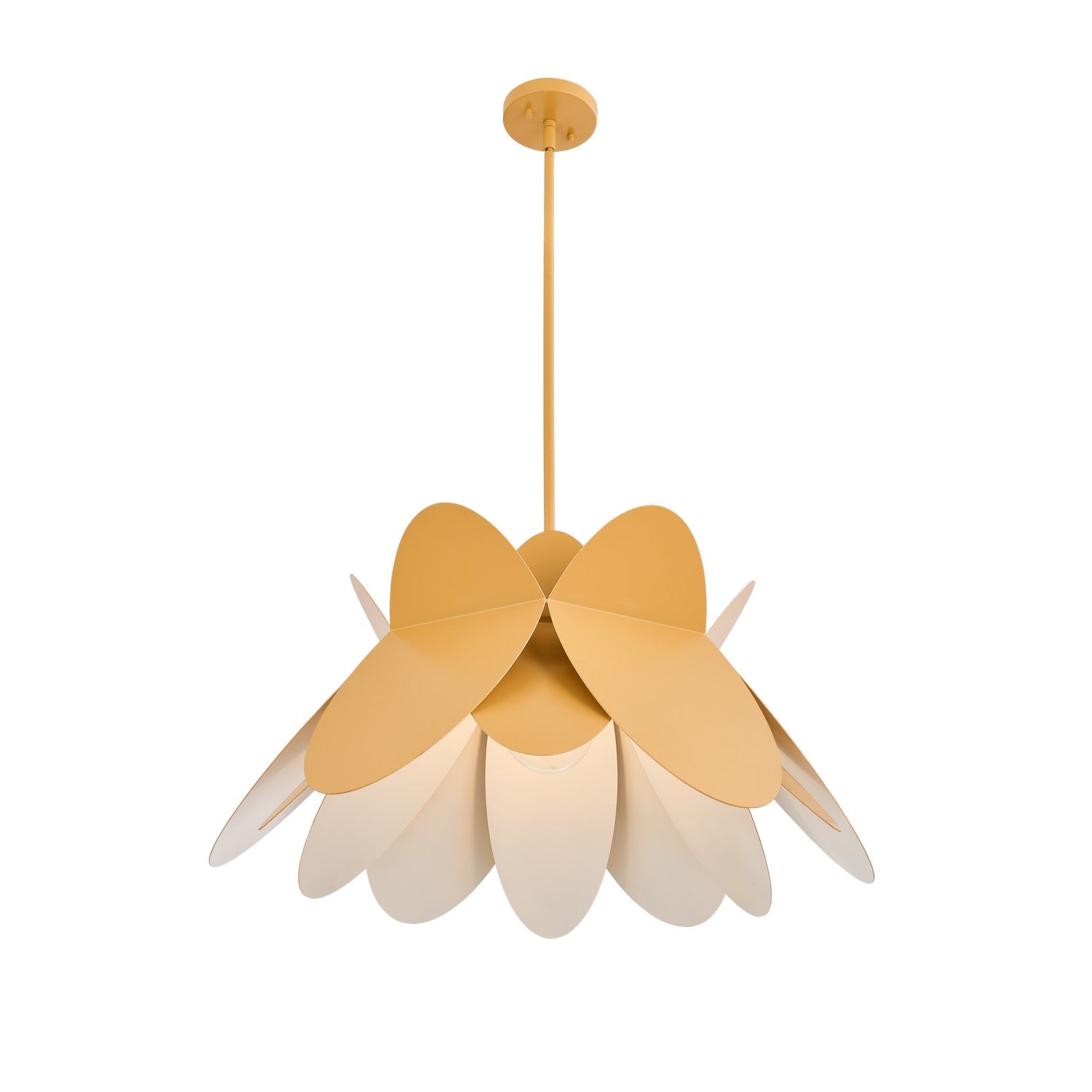 21'' Flor 1 Light White and Yellow Pendant