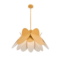 21'' Flor 1 Light White and Yellow Pendant