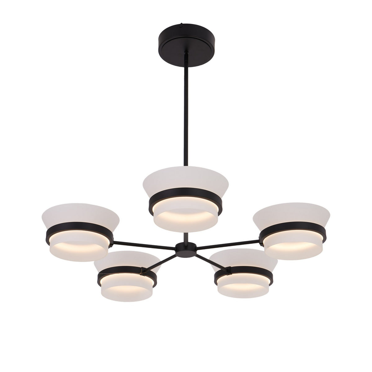 13'' Anel 5 Light Matte Black Chandelier