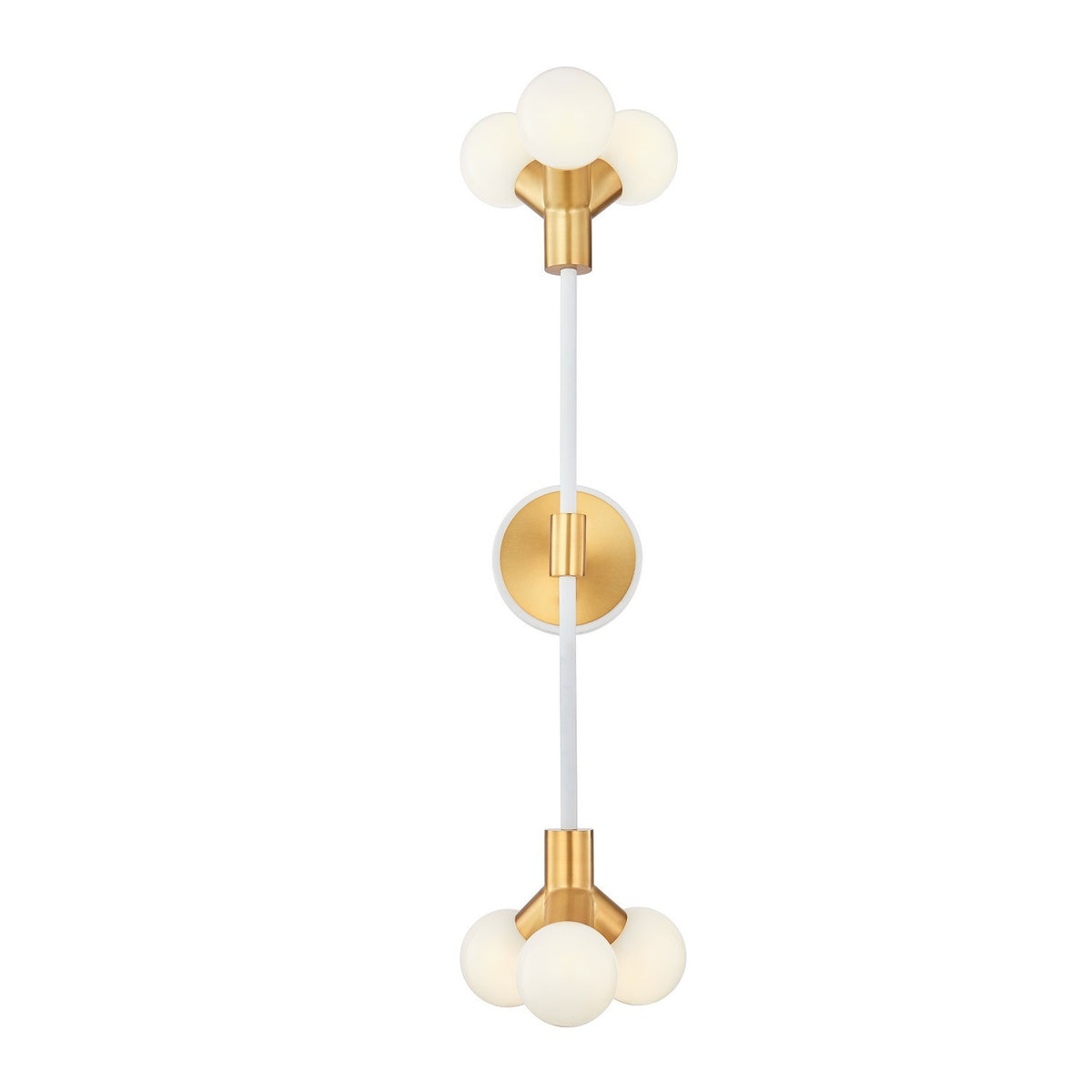 6.875'' Tres 6 Light White and New Brass Wall Sconce