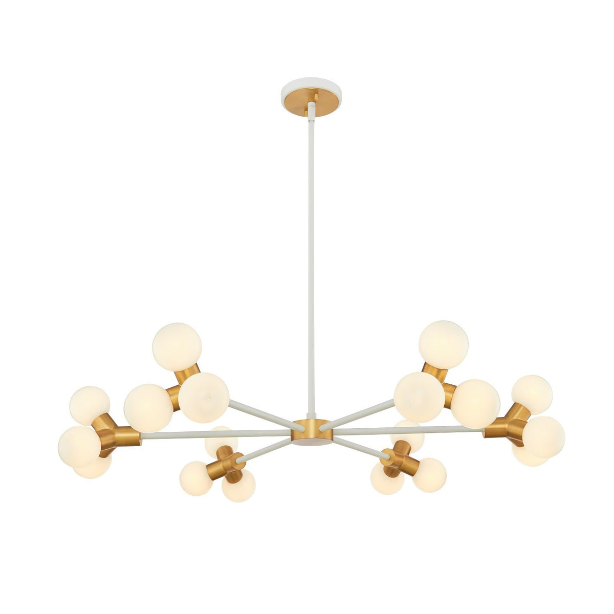 6.5'' Tres 18 Light White and New Brass Chandelier