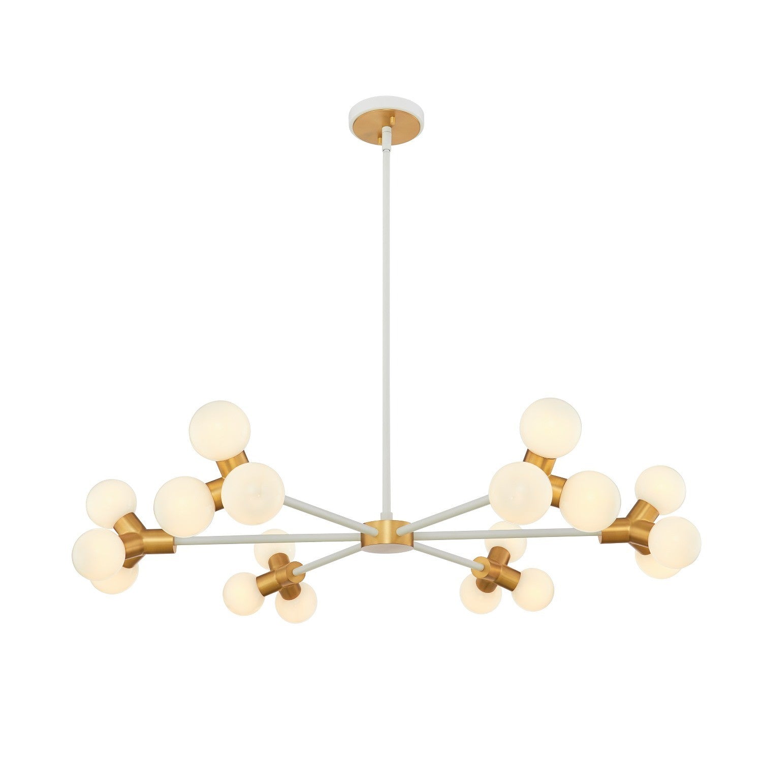 6.5'' Tres 18 Light White and New Brass Chandelier