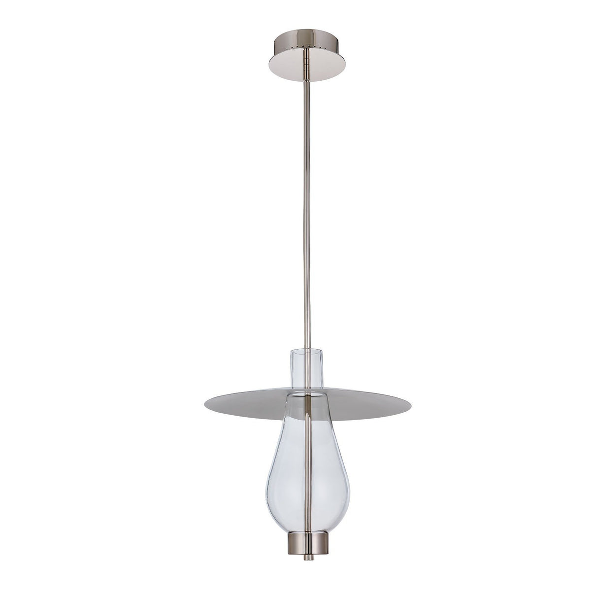 27'' Hugo 1 Light Polished Nickel Pendant