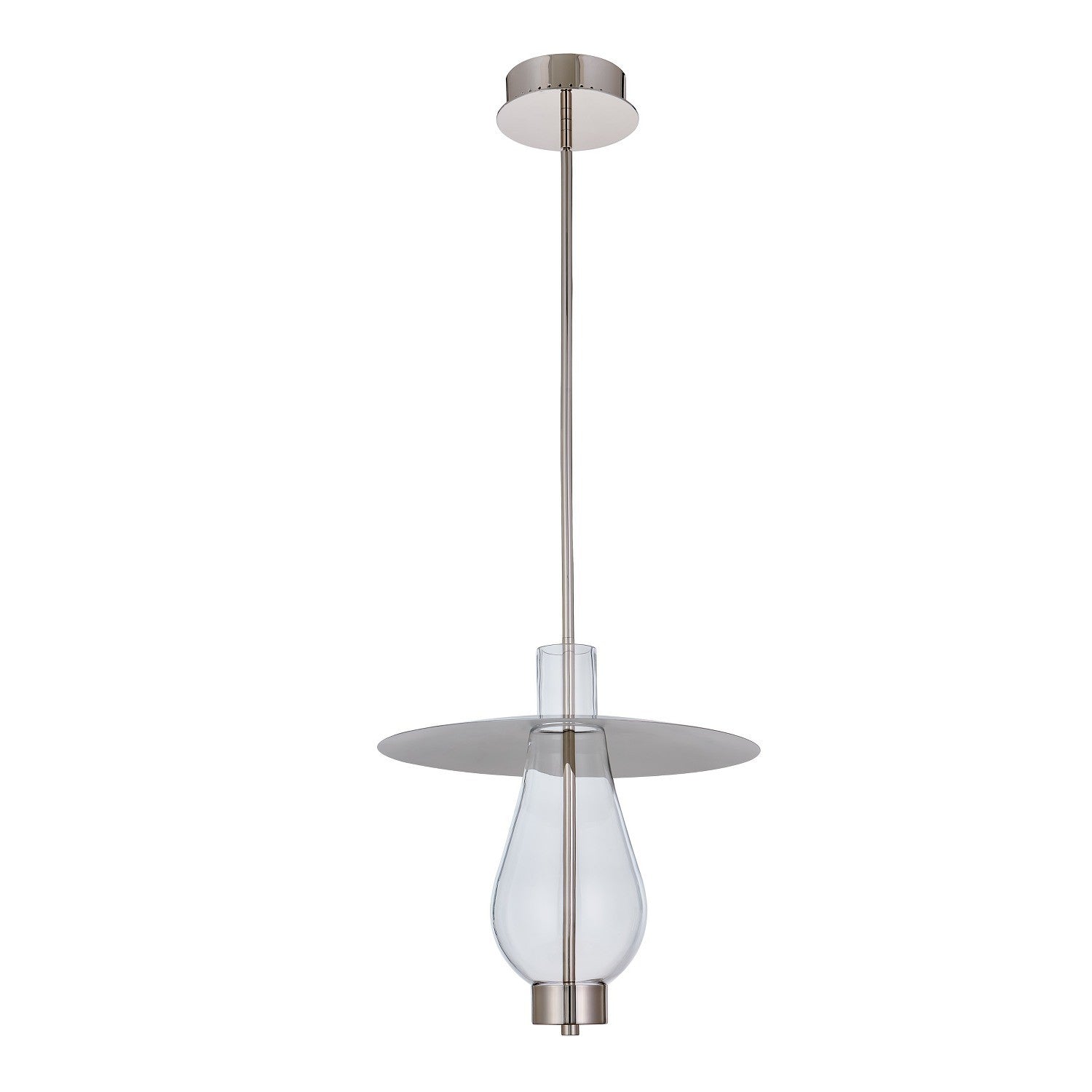 27'' Hugo 1 Light Polished Nickel Pendant