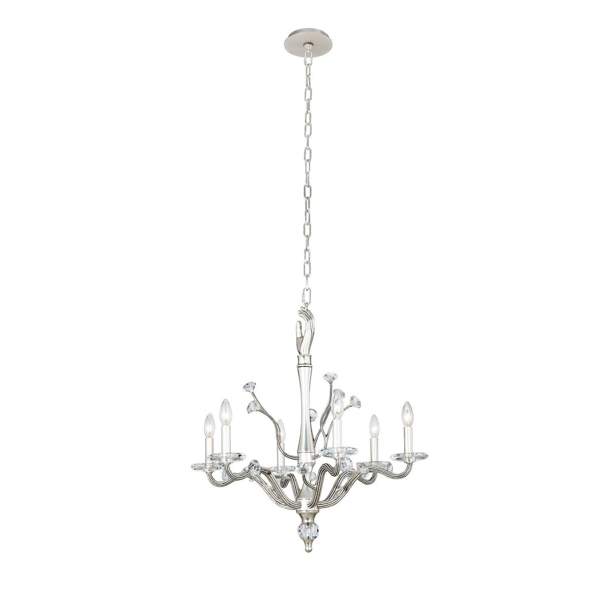 28'' Venus 6 Light Pewter Chandelier
