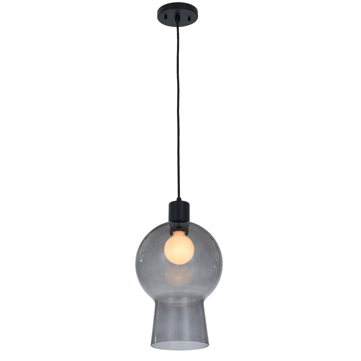 16'' Cores 1 Light Matte Black Pendant