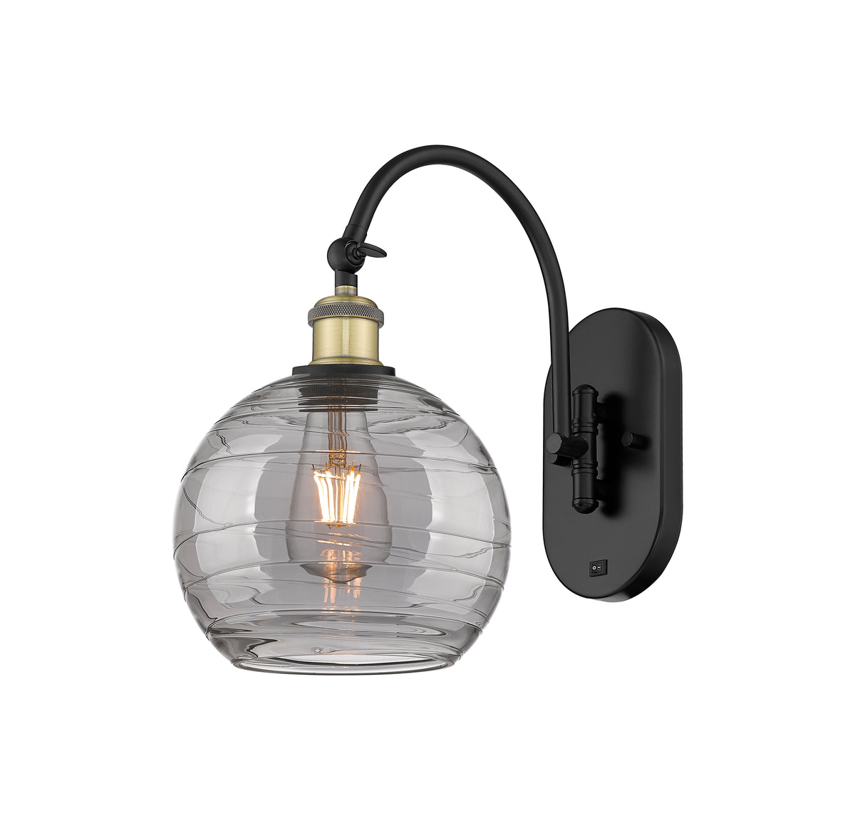 Athens Deco Swirl 8-Inch 1-Light Adjustable Swing Arm