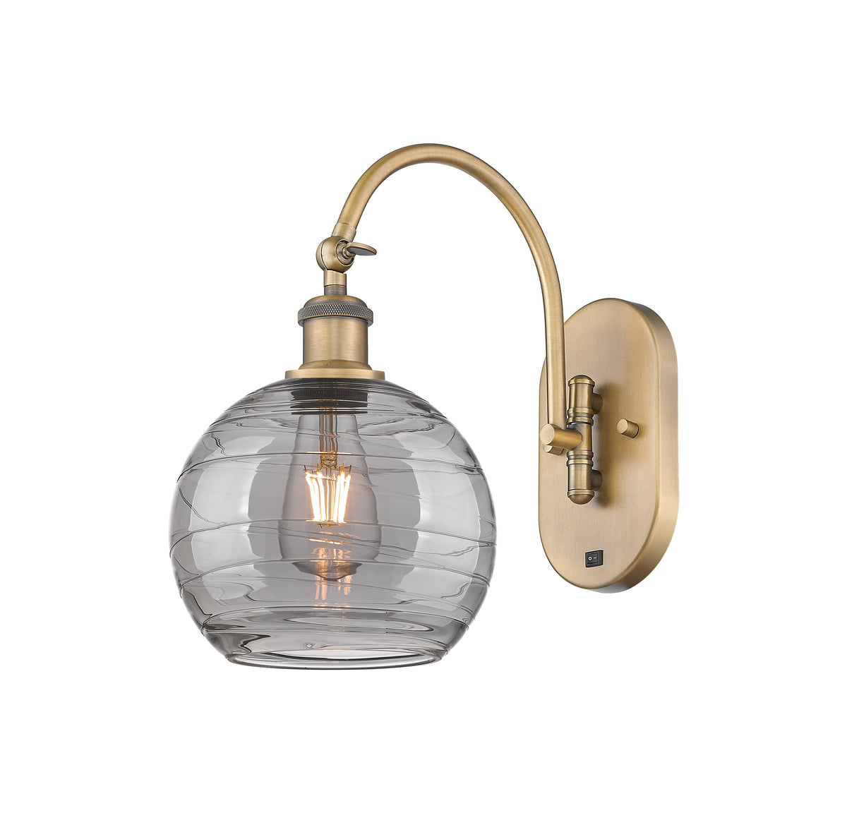 Athens Deco Swirl 8-Inch 1-Light Adjustable Swing Arm