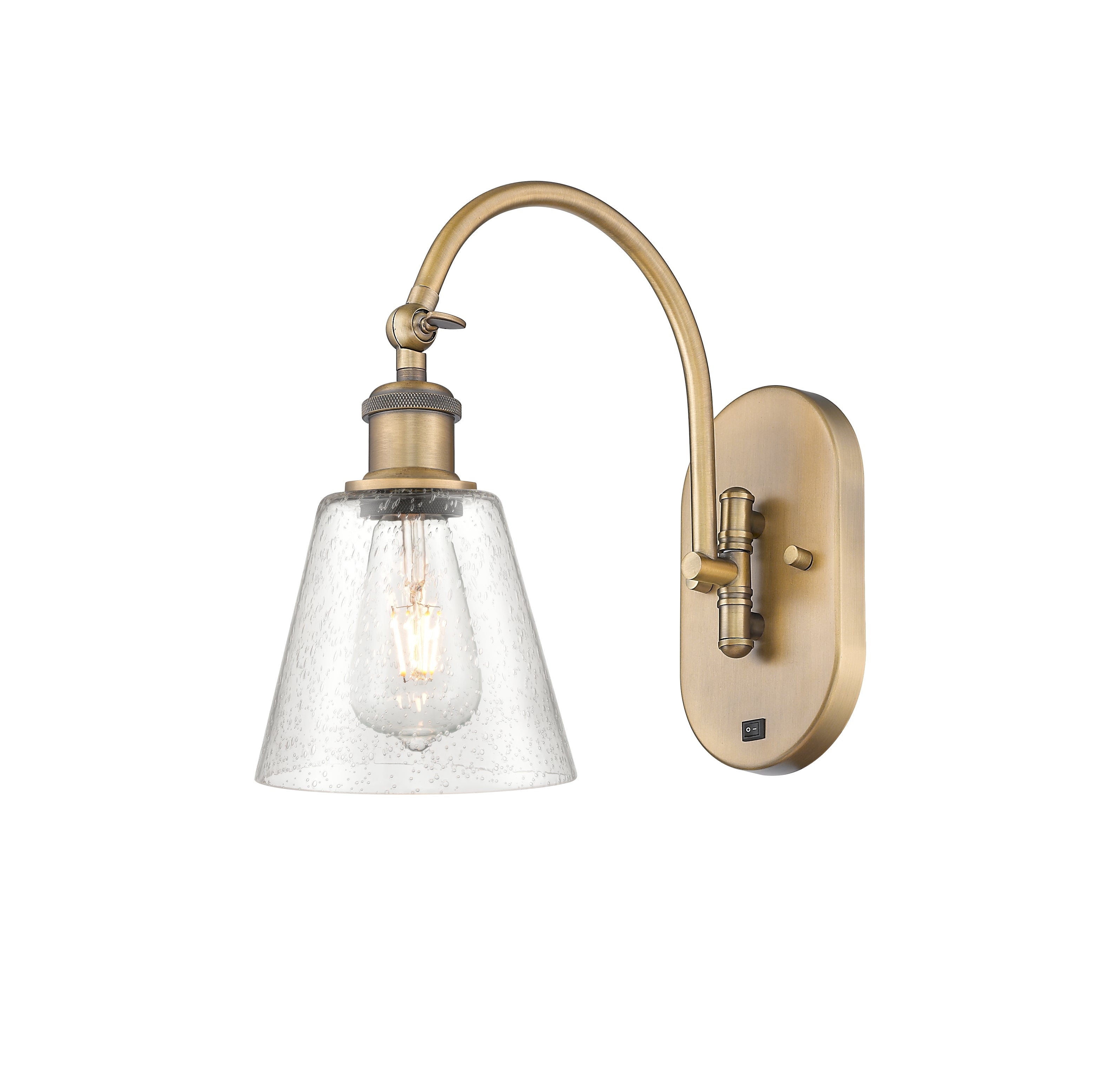 Ballston Swing Arm Cast Brass Steel Glass