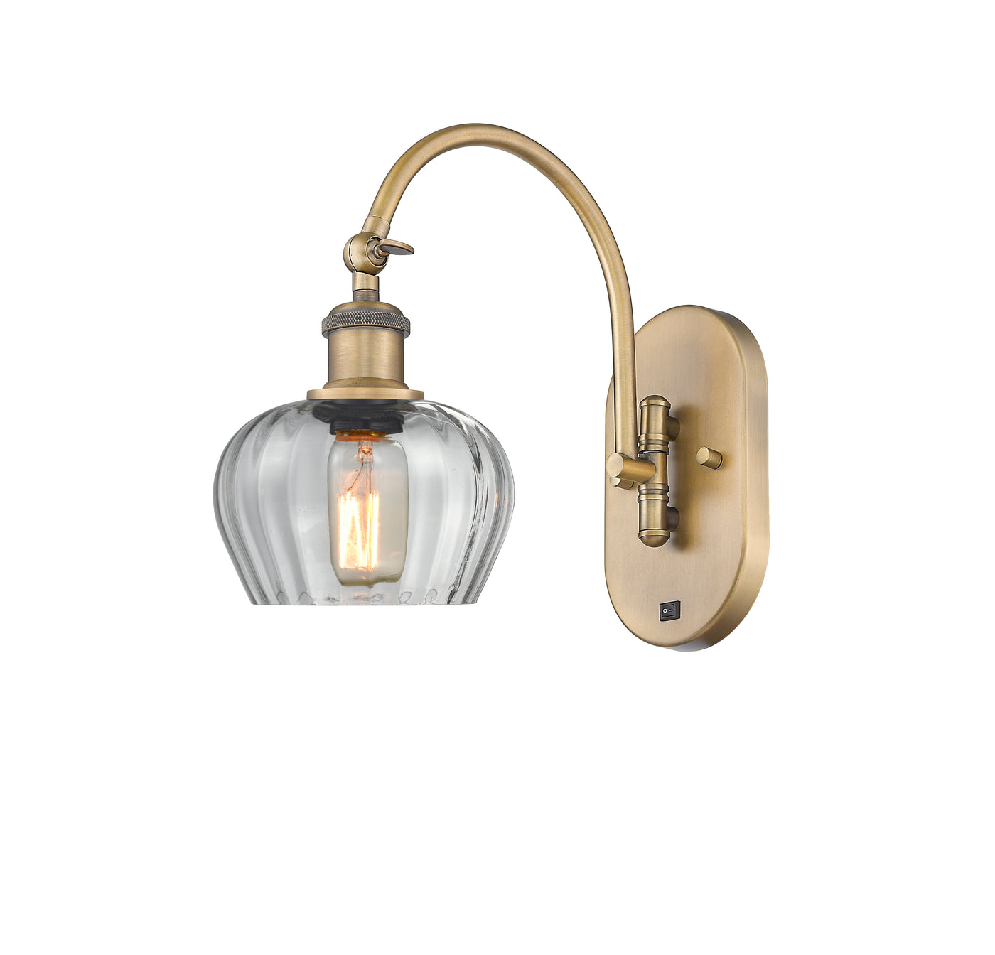 Ballston Swing Arm Cast Brass Steel Glass