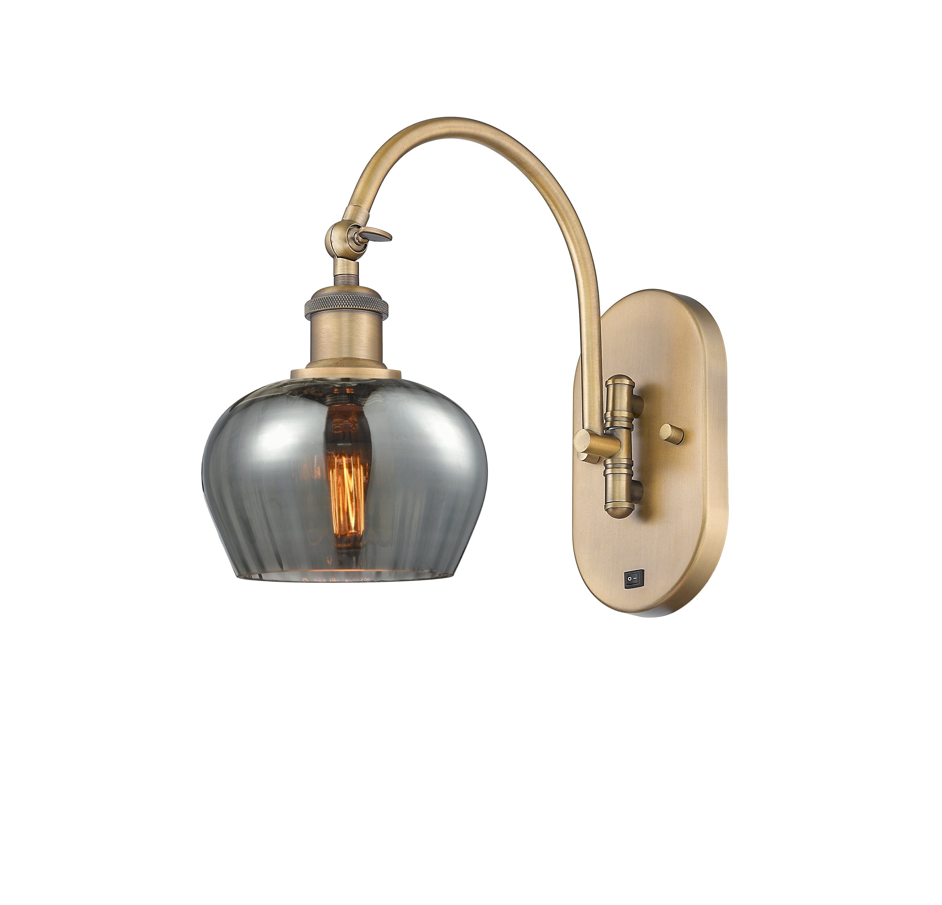 Ballston Swing Arm Cast Brass Steel Glass