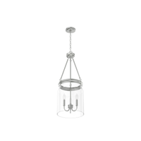 Devon Park 12-inch 3-light Brushed Nickel Lantern Pendant with Clear Glass