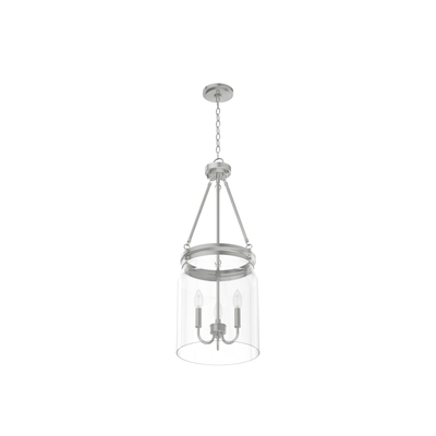Devon Park 12-inch 3-light Brushed Nickel Lantern Pendant with Clear Glass