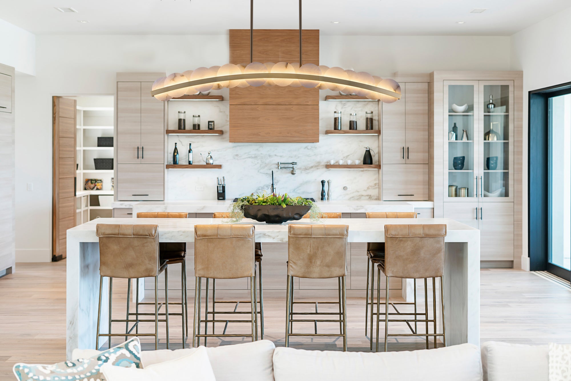 9.75'' Meridian 1 Light Winter Brass Linear Pendant